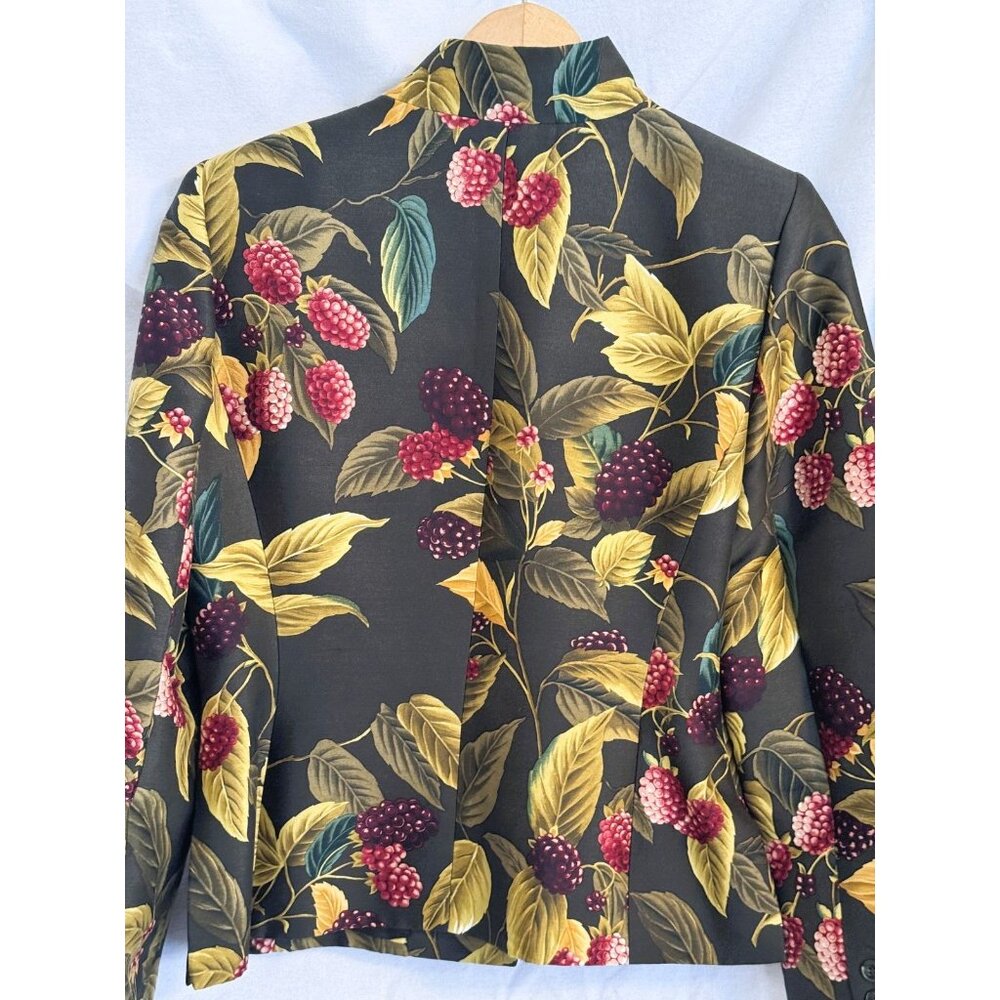Silk & Wool Blend Floral Jacket Ellen Tracy/Linda Allard, Multicolored, Size 4 - Picture 3 of 6